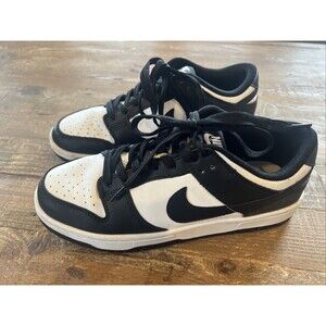 Nike Dunk Low Panda Womens Sz 8 Black White Leather Sneakers Shoes DD1503-101
